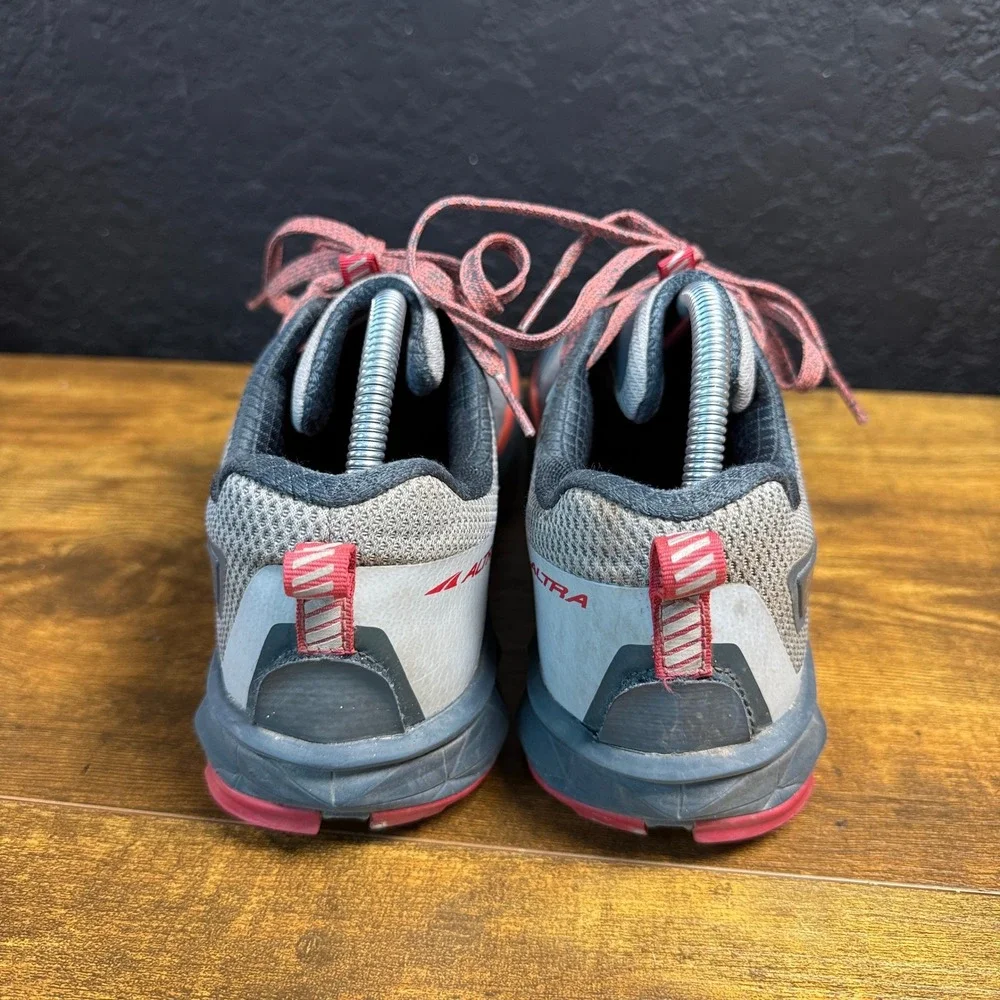 Altra Timp 3 Grey Red Mesh Trail Running Shoes Womens 10.5